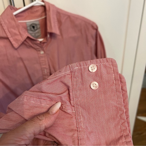 Aritzia // Talula Boyfriend Fit Red + White Oxford, Size Small - Picture 5 of 8